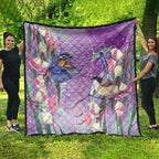Australia Epilepsy Awareness Quilt Purple Fairy Wren with Eucalyptus Flowers - Aussie Hoodie