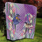 Australia Epilepsy Awareness Quilt Purple Fairy Wren with Eucalyptus Flowers - Aussie Hoodie