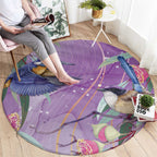 Australia Epilepsy Awareness Round Carpet Purple Fairy Wren with Eucalyptus Flowers - Aussie Hoodie