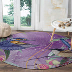 Australia Epilepsy Awareness Round Carpet Purple Fairy Wren with Eucalyptus Flowers - Aussie Hoodie