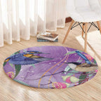 Australia Epilepsy Awareness Round Carpet Purple Fairy Wren with Eucalyptus Flowers - Aussie Hoodie