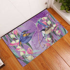 Australia Epilepsy Awareness Rubber Doormat Purple Fairy Wren with Eucalyptus Flowers - Aussie Hoodie