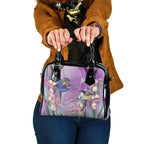 Australia Epilepsy Awareness Shoulder Handbag Purple Fairy Wren with Eucalyptus Flowers - Aussie Hoodie