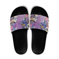 Australia Epilepsy Awareness Slide Sandals Purple Fairy Wren with Eucalyptus Flowers - Aussie Hoodie