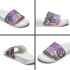 Australia Epilepsy Awareness Slide Sandals Purple Fairy Wren with Eucalyptus Flowers - Aussie Hoodie