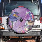 Australia Epilepsy Awareness Spare Tire Cover Purple Fairy Wren with Eucalyptus Flowers - Aussie Hoodie