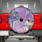 Australia Epilepsy Awareness Spare Tire Cover Purple Fairy Wren with Eucalyptus Flowers - Aussie Hoodie