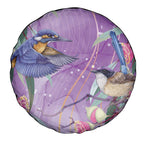 Australia Epilepsy Awareness Spare Tire Cover Purple Fairy Wren with Eucalyptus Flowers - Aussie Hoodie