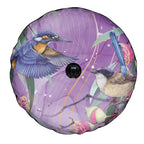 Australia Epilepsy Awareness Spare Tire Cover Purple Fairy Wren with Eucalyptus Flowers - Aussie Hoodie