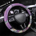Australia Epilepsy Awareness Steering Wheel Cover Purple Fairy Wren with Eucalyptus Flowers - Aussie Hoodie