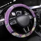 Australia Epilepsy Awareness Steering Wheel Cover Purple Fairy Wren with Eucalyptus Flowers - Aussie Hoodie