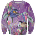 Australia Epilepsy Awareness Sweatshirt Purple Fairy Wren with Eucalyptus Flowers - Aussie Hoodie