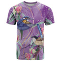 Australia Epilepsy Awareness T Shirt Purple Fairy Wren with Eucalyptus Flowers - Aussie Hoodie