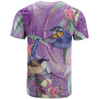 Australia Epilepsy Awareness T Shirt Purple Fairy Wren with Eucalyptus Flowers - Aussie Hoodie