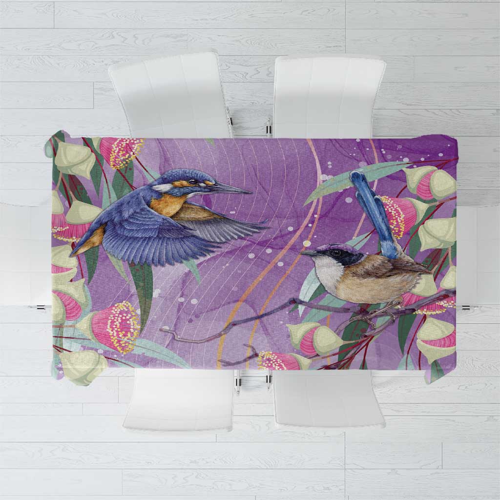 Australia Epilepsy Awareness Tablecloth Purple Fairy Wren with Eucalyptus Flowers - Aussie Hoodie