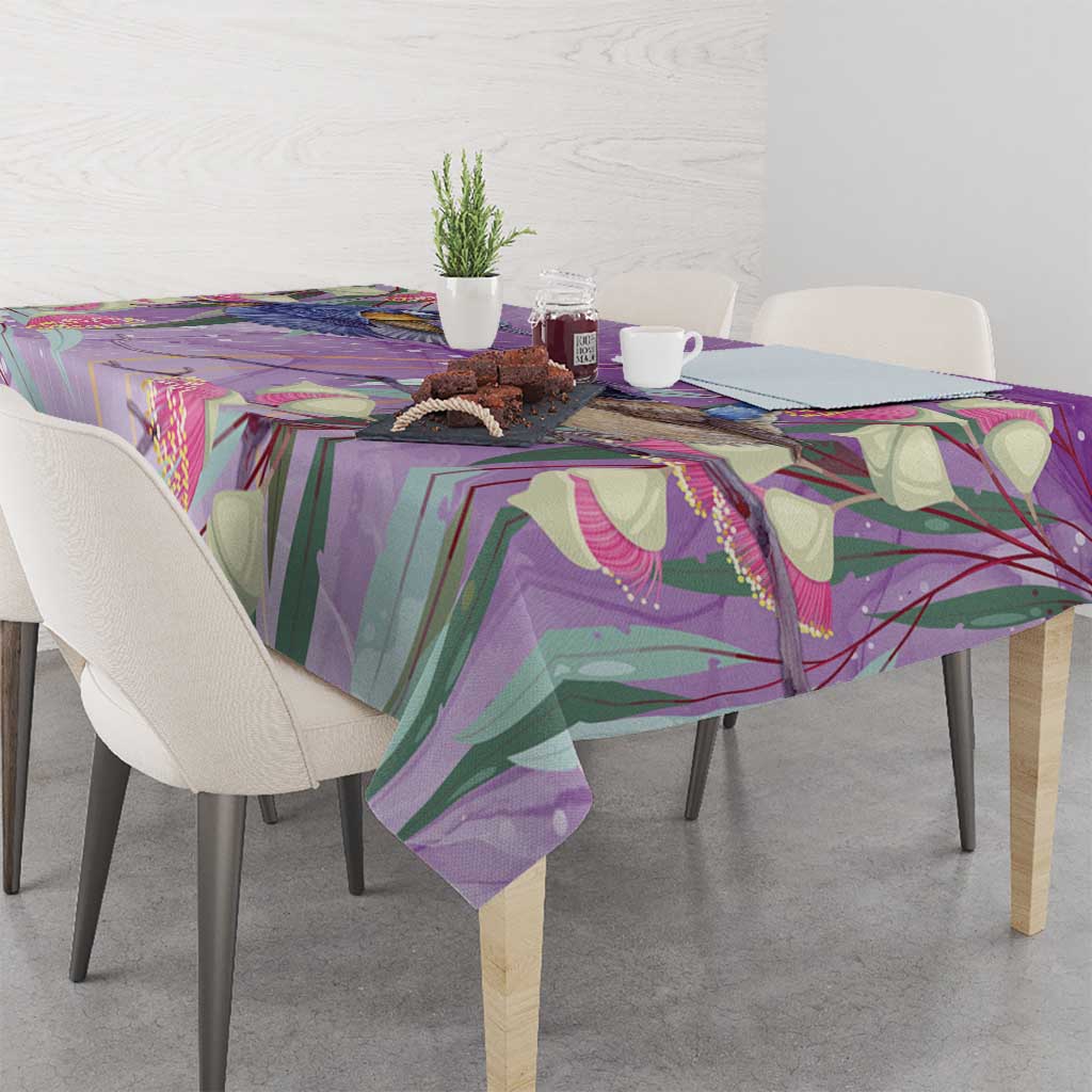 Australia Epilepsy Awareness Tablecloth Purple Fairy Wren with Eucalyptus Flowers - Aussie Hoodie