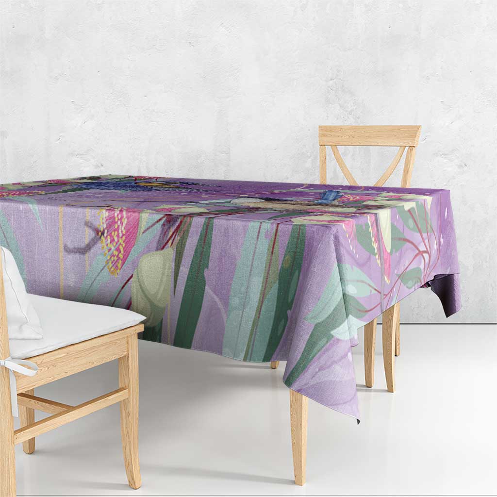 Australia Epilepsy Awareness Tablecloth Purple Fairy Wren with Eucalyptus Flowers - Aussie Hoodie