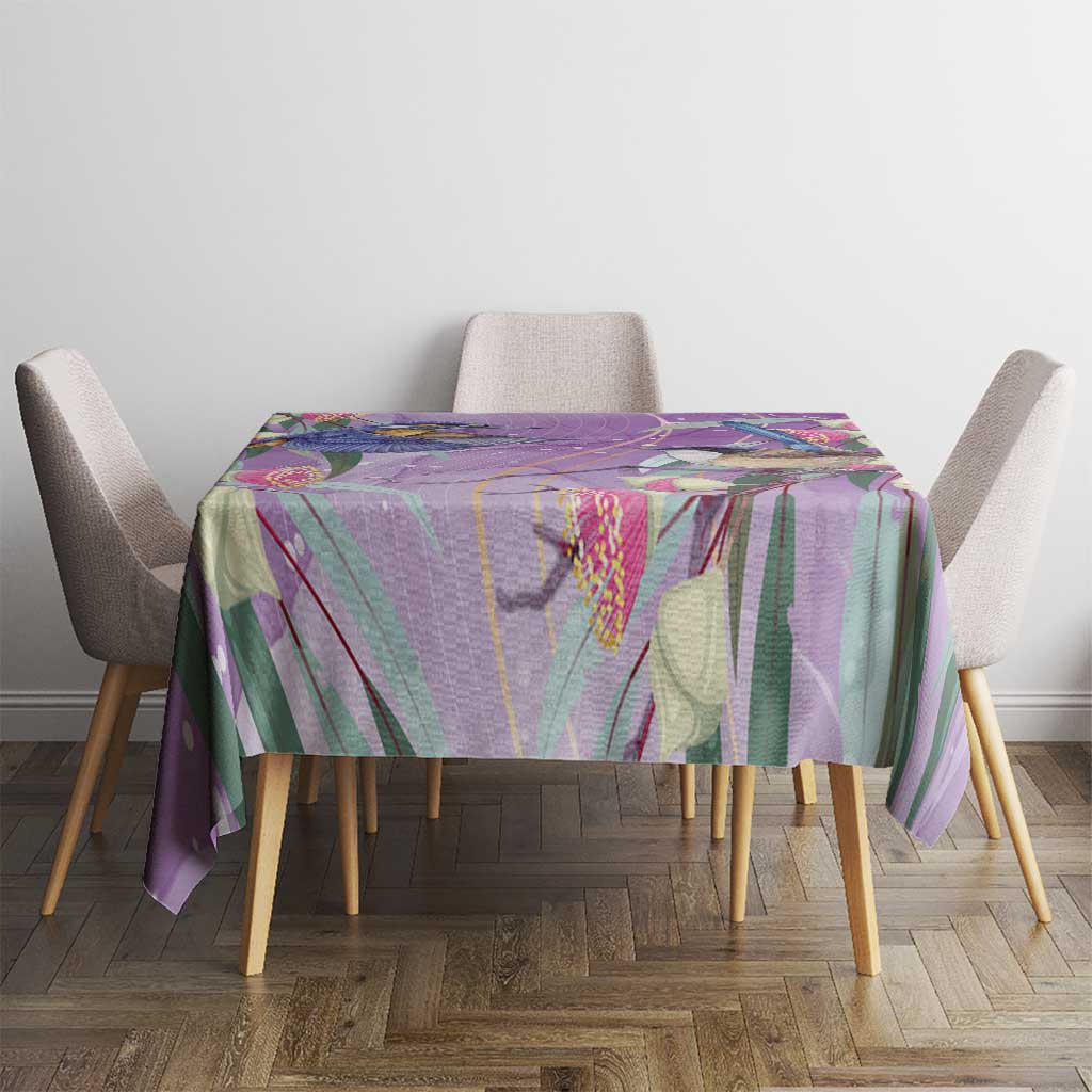 Australia Epilepsy Awareness Tablecloth Purple Fairy Wren with Eucalyptus Flowers - Aussie Hoodie