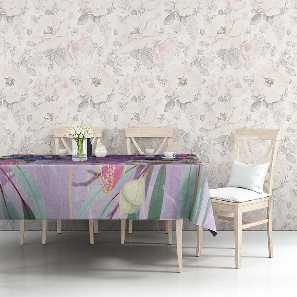 Australia Epilepsy Awareness Tablecloth Purple Fairy Wren with Eucalyptus Flowers - Aussie Hoodie