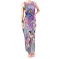 Australia Epilepsy Awareness Tank Maxi Dress Purple Fairy Wren with Eucalyptus Flowers - Aussie Hoodie