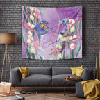 Australia Epilepsy Awareness Tapestry Purple Fairy Wren with Eucalyptus Flowers - Aussie Hoodie