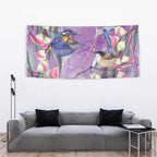 Australia Epilepsy Awareness Tapestry Purple Fairy Wren with Eucalyptus Flowers - Aussie Hoodie