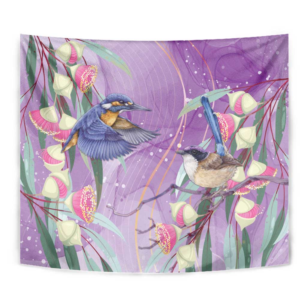 Australia Epilepsy Awareness Tapestry Purple Fairy Wren with Eucalyptus Flowers - Aussie Hoodie