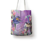 Australia Epilepsy Awareness Tote Bag Purple Fairy Wren with Eucalyptus Flowers - Aussie Hoodie