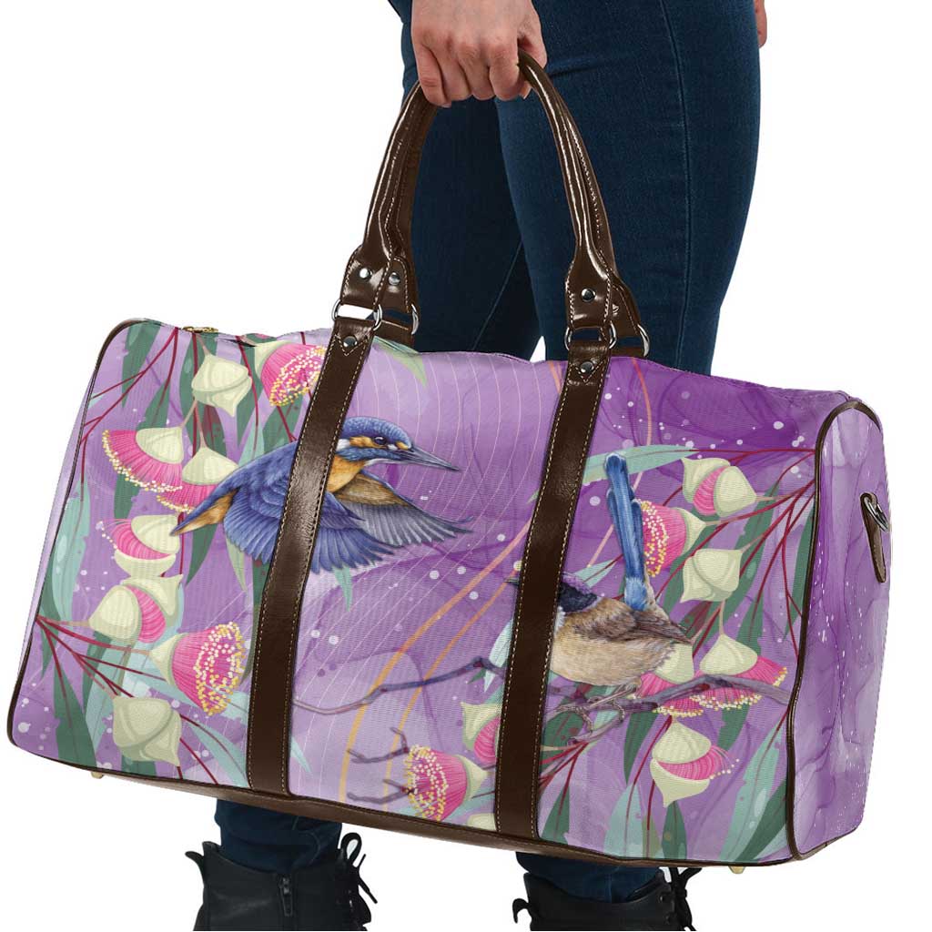 Australia Epilepsy Awareness Travel Bag Purple Fairy Wren with Eucalyptus Flowers - Aussie Hoodie