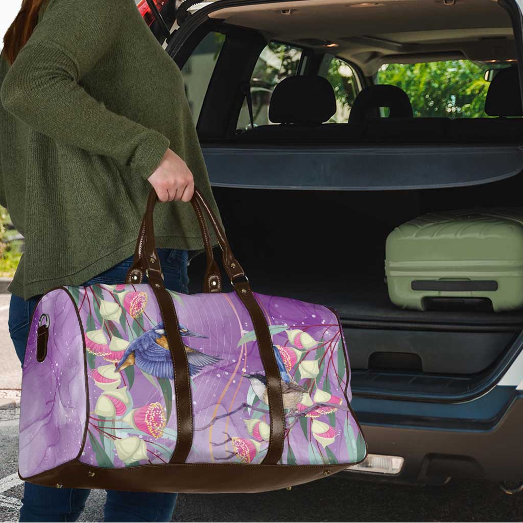 Australia Epilepsy Awareness Travel Bag Purple Fairy Wren with Eucalyptus Flowers - Aussie Hoodie