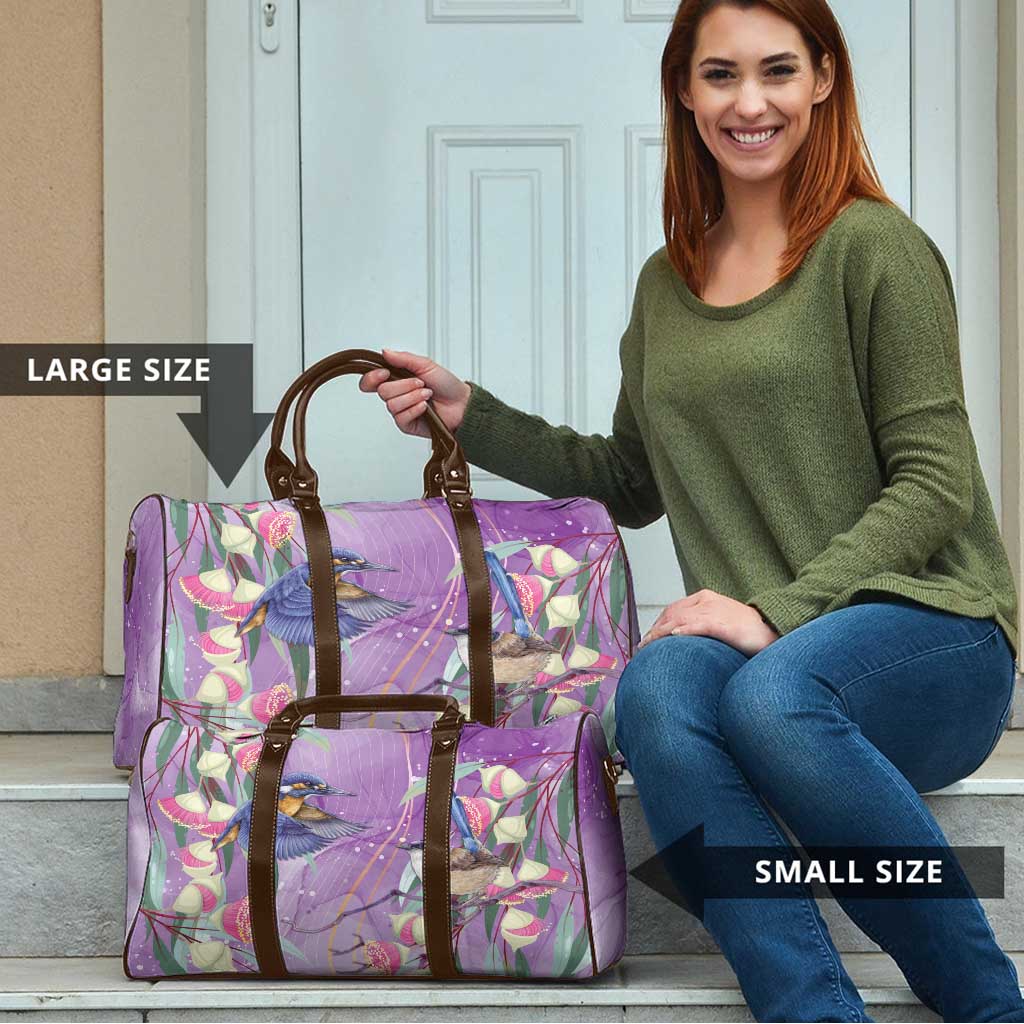 Australia Epilepsy Awareness Travel Bag Purple Fairy Wren with Eucalyptus Flowers - Aussie Hoodie