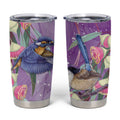 Australia Epilepsy Awareness Tumbler Cup Purple Fairy Wren with Eucalyptus Flowers - Aussie Hoodie