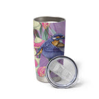 Australia Epilepsy Awareness Tumbler Cup Purple Fairy Wren with Eucalyptus Flowers - Aussie Hoodie
