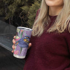 Australia Epilepsy Awareness Tumbler Cup Purple Fairy Wren with Eucalyptus Flowers - Aussie Hoodie