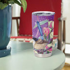 Australia Epilepsy Awareness Tumbler Cup Purple Fairy Wren with Eucalyptus Flowers - Aussie Hoodie
