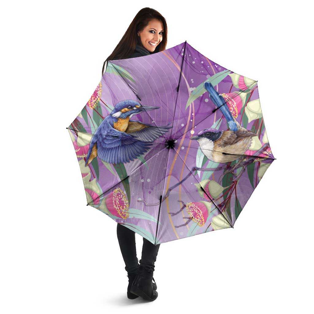 Australia Epilepsy Awareness Umbrella Purple Fairy Wren with Eucalyptus Flowers - Aussie Hoodie
