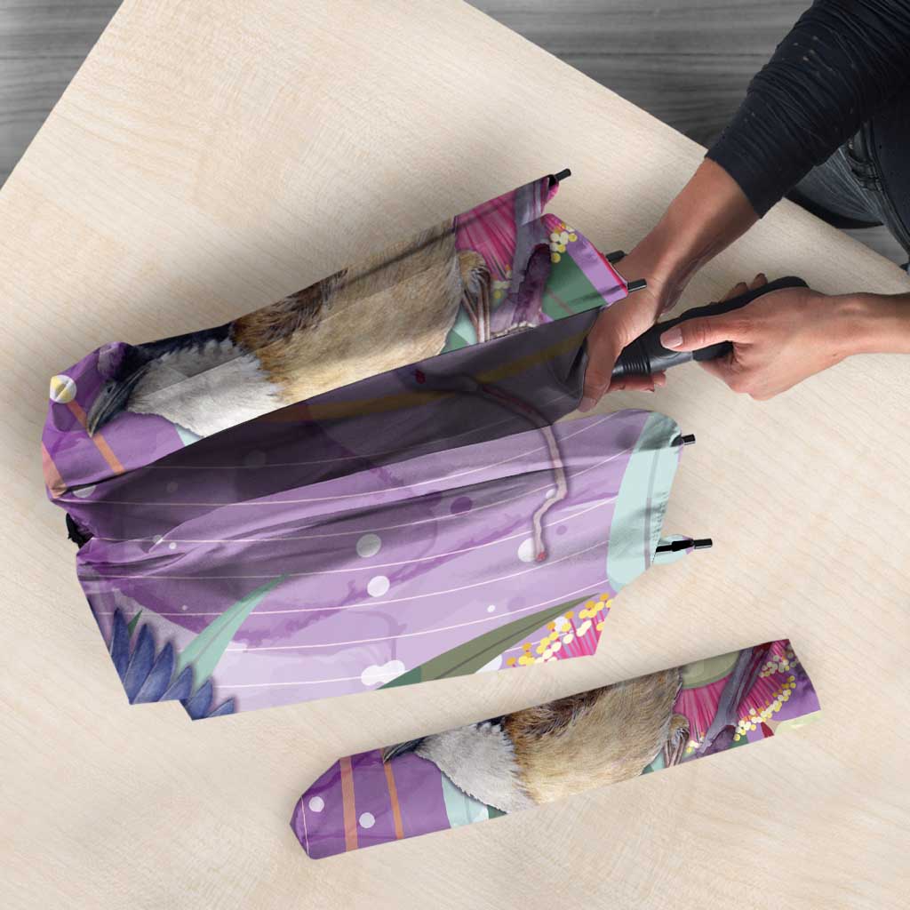 Australia Epilepsy Awareness Umbrella Purple Fairy Wren with Eucalyptus Flowers - Aussie Hoodie