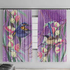Australia Epilepsy Awareness Window Curtain Purple Fairy Wren with Eucalyptus Flowers - Aussie Hoodie