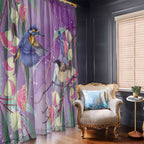 Australia Epilepsy Awareness Window Curtain Purple Fairy Wren with Eucalyptus Flowers - Aussie Hoodie