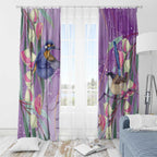 Australia Epilepsy Awareness Window Curtain Purple Fairy Wren with Eucalyptus Flowers - Aussie Hoodie