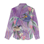Australia Epilepsy Awareness Women Casual Shirt Purple Fairy Wren with Eucalyptus Flowers - Aussie Hoodie