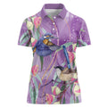 Australia Epilepsy Awareness Women Polo Shirt Purple Fairy Wren with Eucalyptus Flowers - Aussie Hoodie
