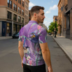 Australia Epilepsy Awareness Zipper Polo Shirt Purple Fairy Wren with Eucalyptus Flowers - Aussie Hoodie