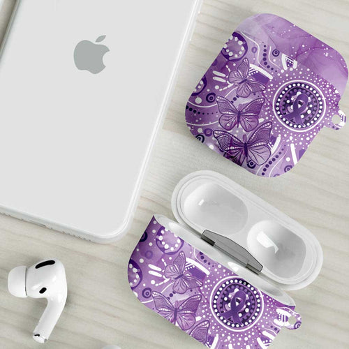Australia Epilepsy Awareness Indigenous AirPods Case Butterfly Aboriginal Art - Aussie Hoodie