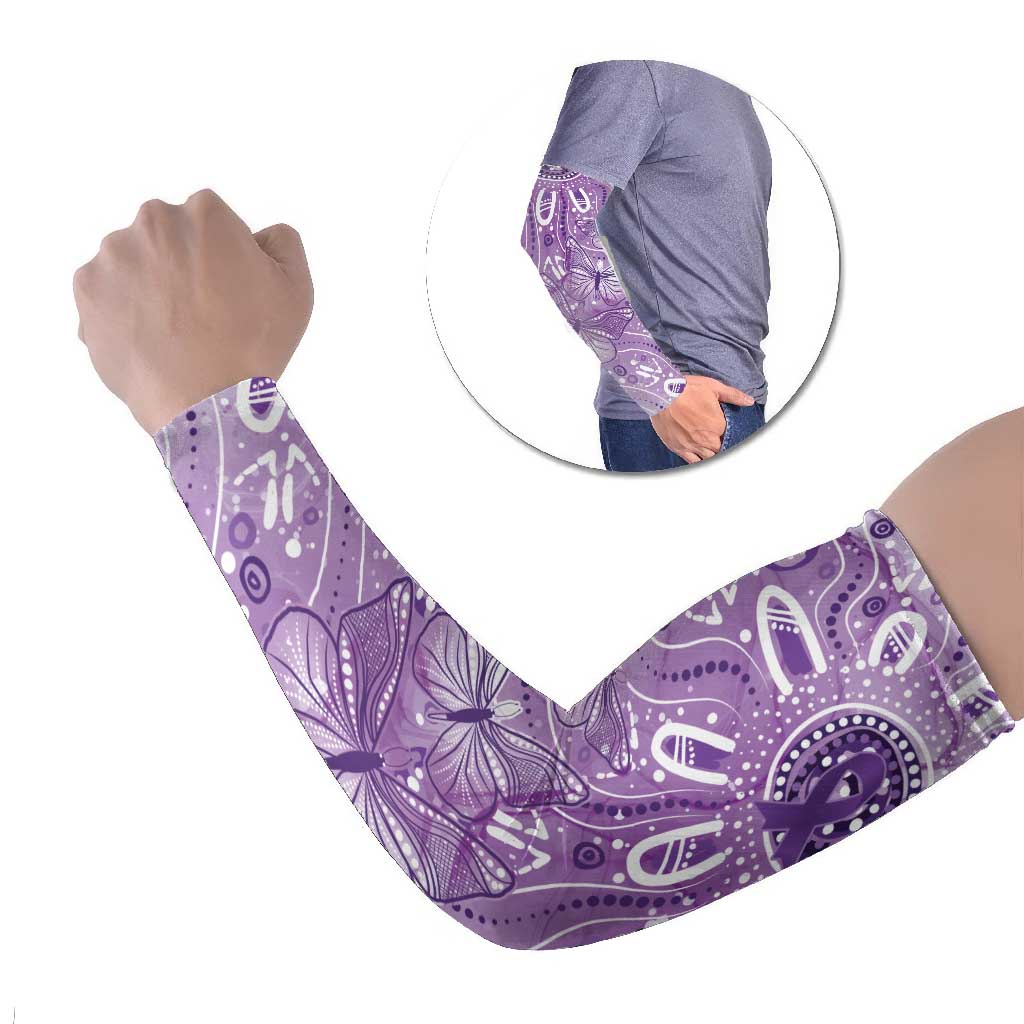 Australia Epilepsy Awareness Indigenous Arm Sleeves Butterfly Aboriginal Art - Aussie Hoodie