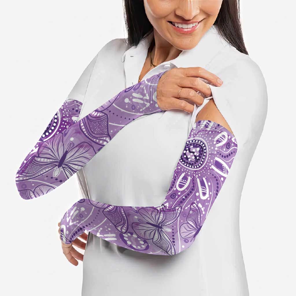 Australia Epilepsy Awareness Indigenous Arm Sleeves Butterfly Aboriginal Art - Aussie Hoodie