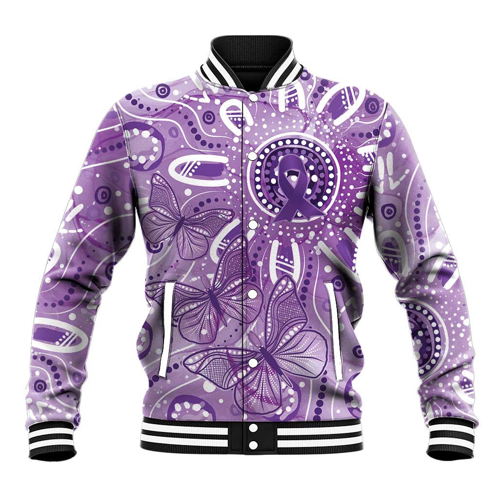 Australia Epilepsy Awareness Indigenous Baseball Jacket Butterfly Aboriginal Art - Aussie Hoodie