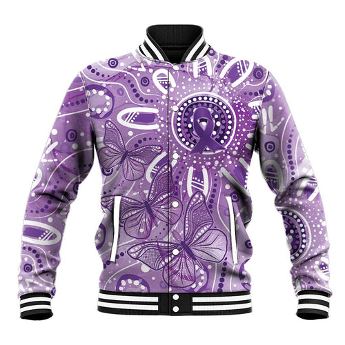 Australia Epilepsy Awareness Indigenous Baseball Jacket Butterfly Aboriginal Art - Aussie Hoodie