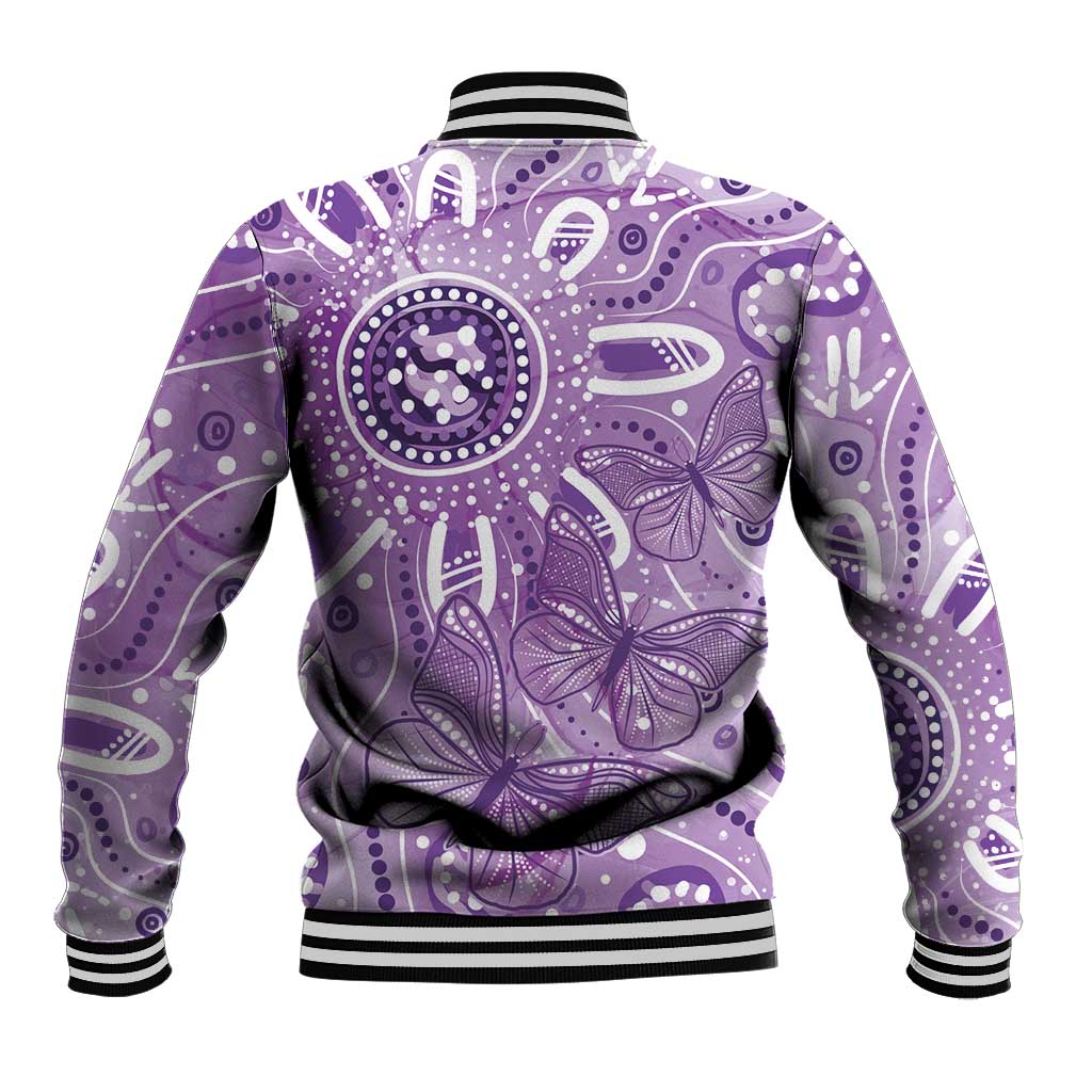 Australia Epilepsy Awareness Indigenous Baseball Jacket Butterfly Aboriginal Art - Aussie Hoodie