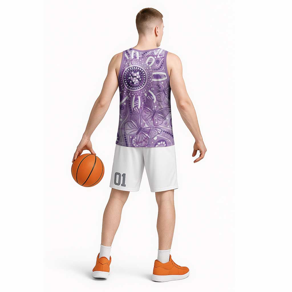 Australia Epilepsy Awareness Indigenous Basketball Jersey Butterfly Aboriginal Art - Aussie Hoodie
